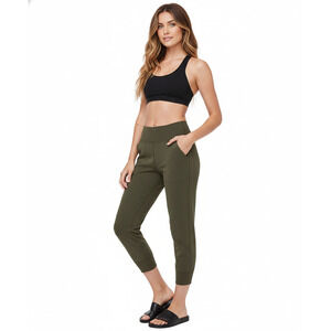 Lululemon Crop Jogger Pants Size 8 Dark Olive Green High Rise Yoga Athletic Gym